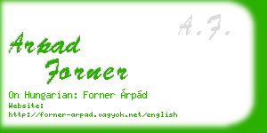 arpad forner business card